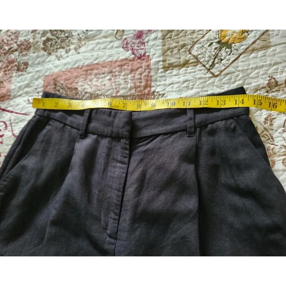 Women's Lined Blend Pleated Shorts High-Rise Pockets Black Size 8‎